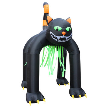 Halloween Inflatable Gaint Black Cat Archway Yard Decoration, 13Ft Tall