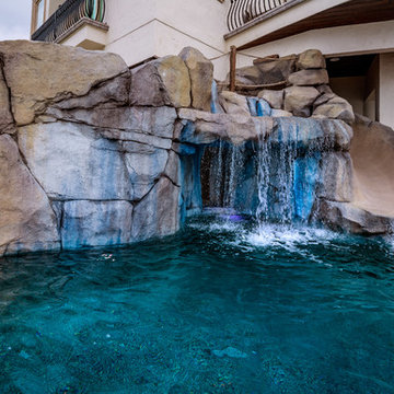 Wonderful Residential Backyard Waterfall Grotto