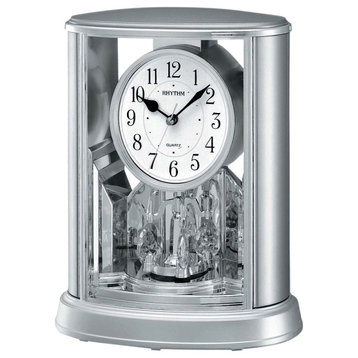 Silver Teardrop Mantel Clock by Rhythm