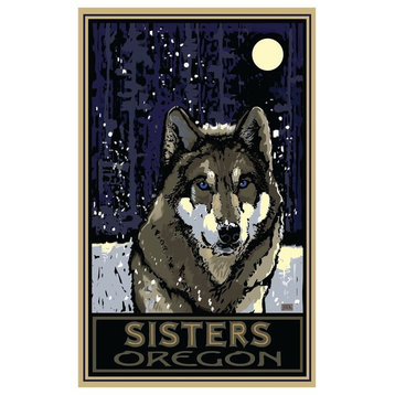 Joanne Kollman Sisters Oregon Timberwolf Art Print, 24"x36"