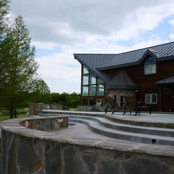Terrace steps and seat walls