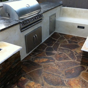 Pool Deck Remodel - Custom concrete, bbq and depressed fire pit