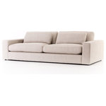 Zin Home - Contemporary Beige Natural Linen Upholstered Sofa 98" - Simple elegance and romance. Each piece is made from hardwoods with handcrafted curves and detailed carving. Rich color and texture bring sophistication to classic shapes with clean lines and just-right sizing. Deep, modern and seductive. This dramatic, spacious sofa is covered in a sleek natural-toned fabric that mixes well with any color palette.