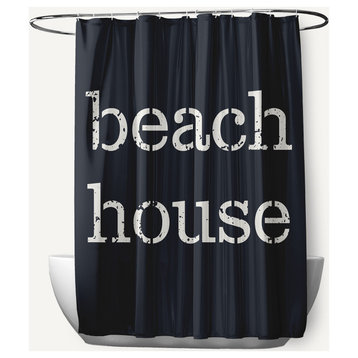 Beach House  Shark Blue 70" w x 73" h Shower Curtain