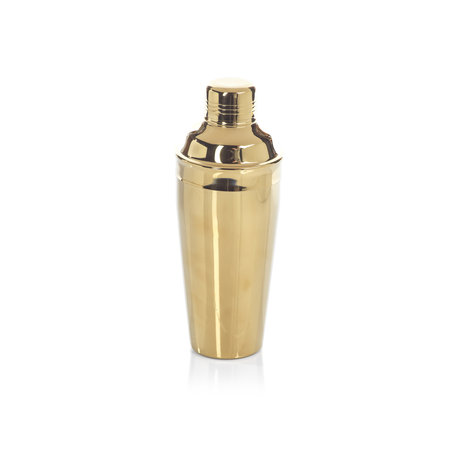 Gold Stainless Steel Cocktail Shaker, 9.5" Tall