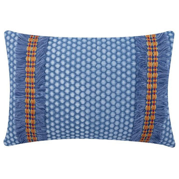 Blue 12"x22" Pillow Cover, Denim, Geometric, Denim Mood
