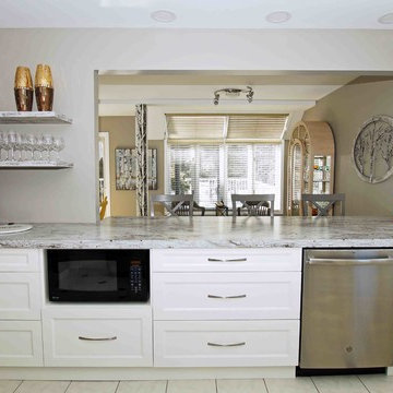 White U-shaped Kitchen