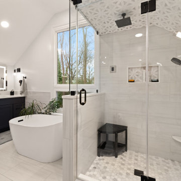Modern Steam Shower Bathroom Remodel in Reston, VA