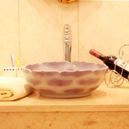 Lotus shaped flower artisan handmade ceramic sink - Bathroom Sinks