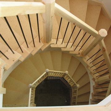 Knotty Pine Custom Staircase
