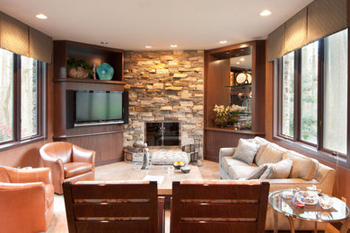 Trendy family room photo in Baltimore