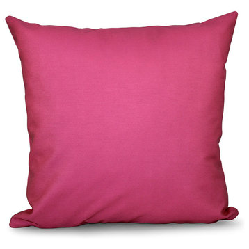 Solid Color Decorative Outdoor Pillow, Fushia, 18"x18"