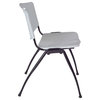 Kobe 48" Square Breakroom Table- Mahogany & 4 'M' Stack Chairs- Grey