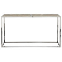 Franklin Chrome Console Table With Reclaimed Wood Top