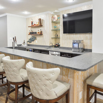 Finished Basement with Fully Equipped Bar and Home Theater