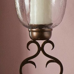 Bronze Flare Scroll Hurricane - Candleholders