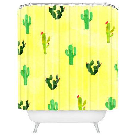 Hello Sayang Cactus Madnessa Shower Curtain, Standard 69"x72"