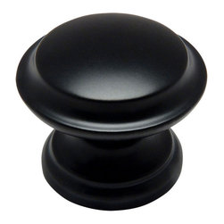 Cosmas - Cabinet Knob, 1-3/8" Diameter, Wide Base, Flat Black, Set of 10 - Cabinet And Drawer Knobs