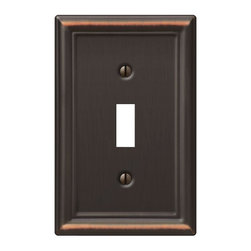 Ascher 1 Toggle Wall Plate - Aged Bronze Cast - Switches And Outlets