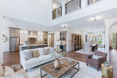 Example of a farmhouse living room design in Jacksonville