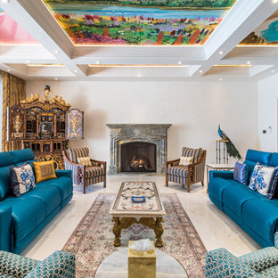 Mediterranes Wohnzimmer in Miami