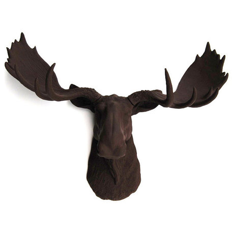 Faux Moose Head Wall Mount, Brown