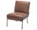 Armless Accent Chair, Brown Faux Leather Without Pintuck