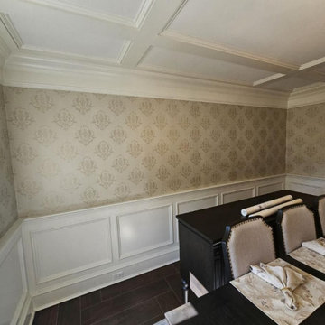 Dining room wallpaper installation in Detroit, MI