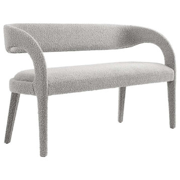 Pinnacle Boucle Fabric Accent Bench, Taupe