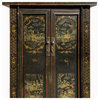 Chinese Vintage Distressed Color Scenery Graphic Dresser Cabinet Hcs7140