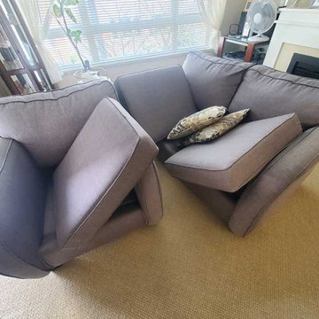 Upholstery Steam Cleaning of a Sofa Rocking Chair Arm Chair Foot Stool Cat Hair