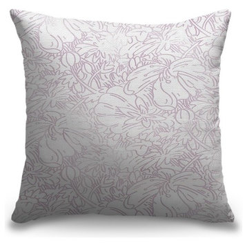"Floral Doodle Faded" Pillow 20"x20"