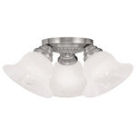 Livex Lighting - Edgemont Ceiling Mount, Brushed Nickel - This three light flush mount from the Edgemont collection is a fine and handsome fixture that features white alabaster glass. Edgemont is comprised of traditional iron forms in a brushed nickel finish.