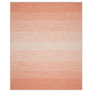 Safavieh Montauk Collection MTK601 Rug, Orange/Ivory, 6' Square