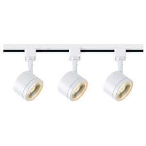 White 4 Light Gimbal Ring HeadsTrack Kit With Cord And Plug 