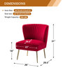 Velvet Accent Dining Chair, Red