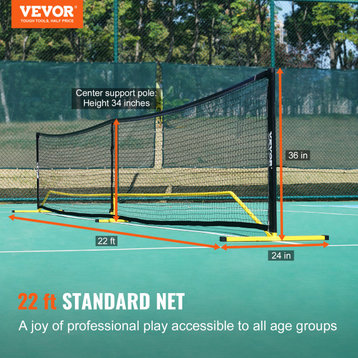 VEVOR 22FT Regulation Size Portable Pickleball Net System for Indoor Outdoor