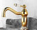 Lenox Gold and Ceramic Single Handle Deck Mounted Bathroom Sink Faucet
