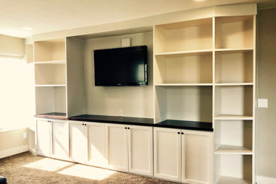 Home theater - craftsman home theater idea in Denver
