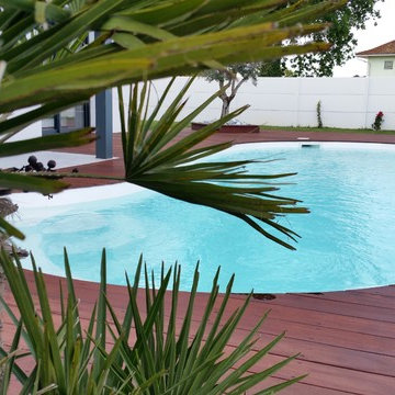 Piscine coque polyester couleur sable