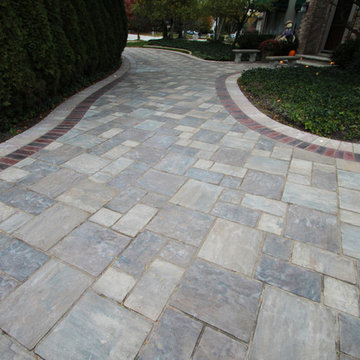 Brick Paver Driveway with Banding