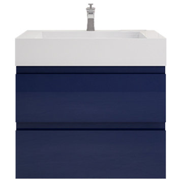 Monterey 30" Wall Mounted Vanity with Reinforced Acrylic Sink, Night Blue