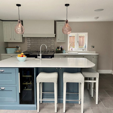 Dove Grey and Storm Blue 1909 Kitchen
