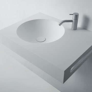 Solid Surface Bathroom Vanities and Wall Mounted Washbasins