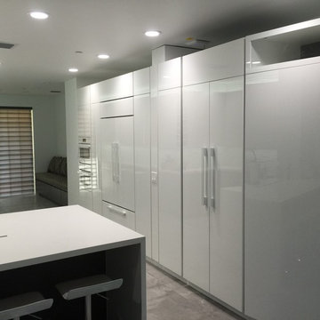 high gloss acrylic/textured laminate kitchen