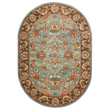 Safavieh Heritage Collection HG812 Rug, Blue/Brown, 7'6" X 9'6" Oval
