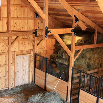 Wood Post & Beam Horse Barn in Nebraska