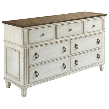 American Drew Southbury 7 Drawer Dresser, Fossil and Parchment 513-130