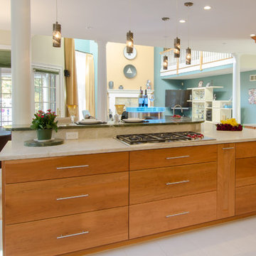 Transitional Natural Cherry Kitchen in Westford MA