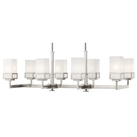 Livex Lighting 40198 Harding 8 Light 17-3/4"W Linear Chandelier - Brushed